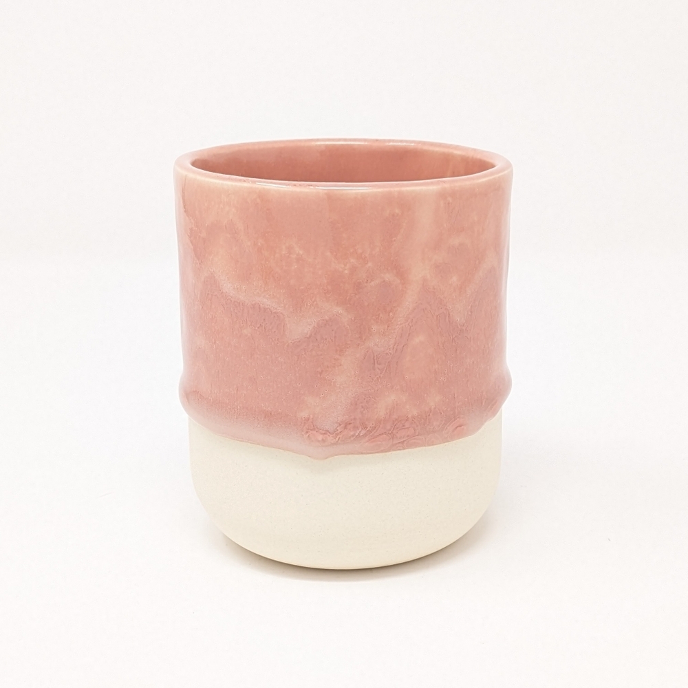 Handmade gloopy glaze ceramic cup
